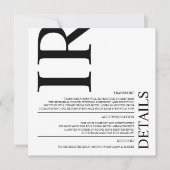 Black Modern Wedding - Details Kaart (Voorkant)