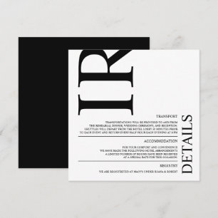 Black Modern Wedding - Details Kaart