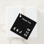 Black Modern Wedding Favoriete Labels (In situ)