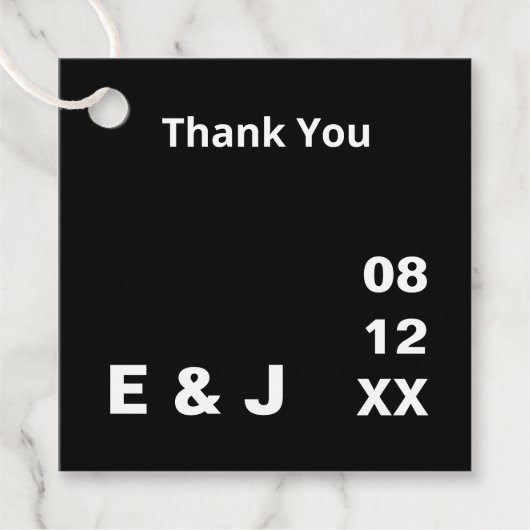 Black Modern Wedding Favoriete Labels (Voorkant)