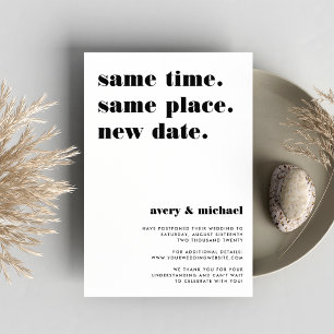 Black   Modern Wedding Postponement Announcement Save The Date