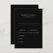 Black Modern Wedding RSVP (Voorkant / Achterkant)