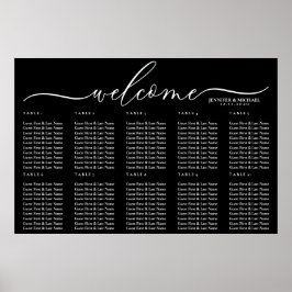 Black Modern Welcome Seat Poster
