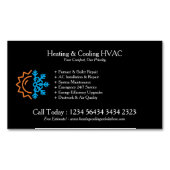 Black Modern White Heating & Cooling Magnetisch Visitekaartje (Voorkant)