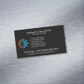 Black Modern White Heating & Cooling Magnetisch Visitekaartje (Voorbeeld)