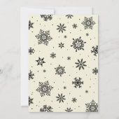 Black Modern Winter Wonderland Birthday Invitation Kaart (Achterkant)