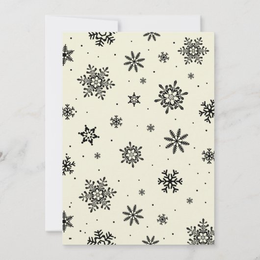 Black Modern Winter Wonderland Birthday Invitation Kaart (Achterkant)