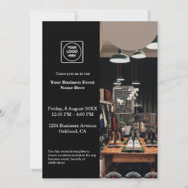 Black Modern Zakelijke Uitnodiging | Aangepaste fo