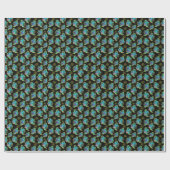 Black | Moderne Halloween Faux Glitter Ghost Cadeaupapier (Vlak)