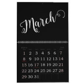 Black | Moderne, minimalistische agenda Kalender (Mar 2026)