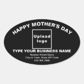 Black Moederdag Business Oval Shape Sticker (Voorkant)