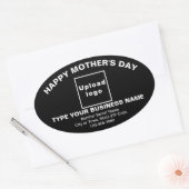 Black Moederdag Business Oval Shape Sticker (Envelop)