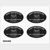 Black Moederdag Business Oval Shape Sticker (Vel)