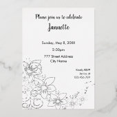 Black Moederdag Dinner Party Folie Uitnodiging (Achterkant)