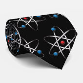 Black Molecule Atom Pattern Teacher Science Stropdas (Opgerold)