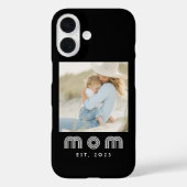 Black Mom Established Retro Script Photo Case-Mate iPhone Case (Achterkant)