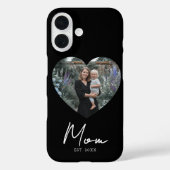 Black Mom Established Script Heart Photo Case-Mate iPhone Case (Achterkant)