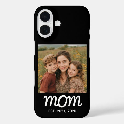Black Mom Established Script Photo Case-Mate iPhone Case (Achterkant)
