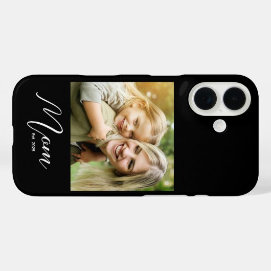 Black Mom Established Script Photo Case-Mate iPhone Case (Achterkant (horizontaal))