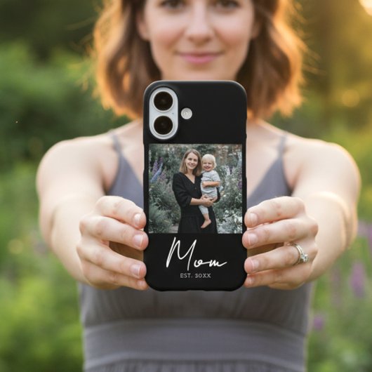 Black Mom Established Script Photo Case-Mate iPhone Case