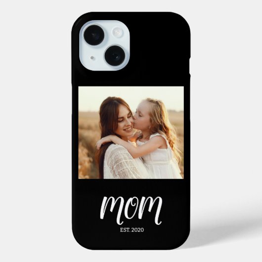 Black Mom Established Script Photo Case-Mate iPhone Case (Achterkant)