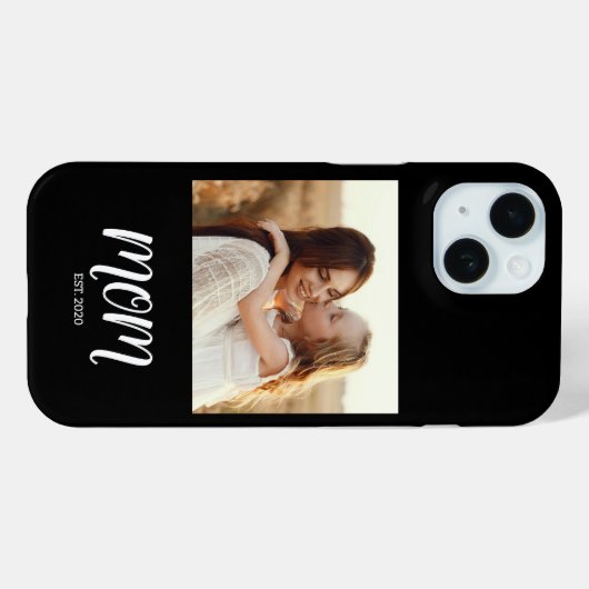Black Mom Established Script Photo Case-Mate iPhone Case (Achterkant (horizontaal))