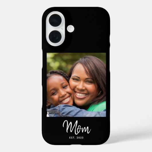 Black Mom Established Script Photo Case-Mate iPhone Case (Achterkant)