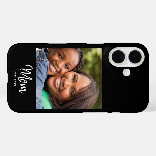 Black Mom Established Script Photo Case-Mate iPhone Case (Achterkant (horizontaal))