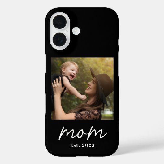 Black Mom Established Script Photo Case-Mate iPhone Case (Achterkant)