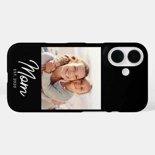 Black Mom Established Script Photo Case-Mate iPhone Case (Achterkant (horizontaal))