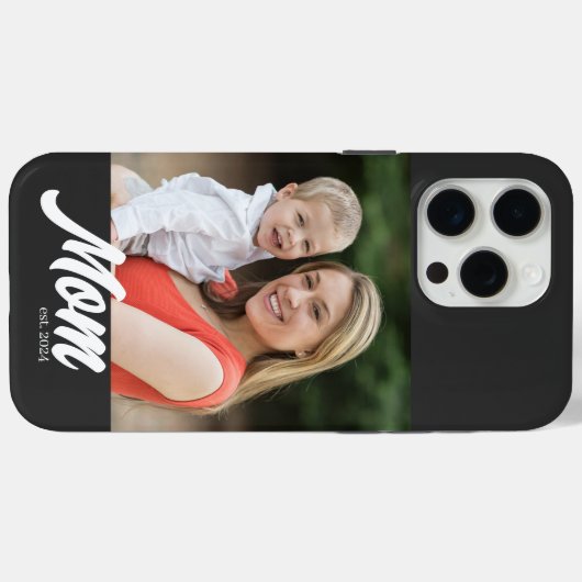 Black Mom Established Script Photo Case-Mate iPhone Case (Achterkant (horizontaal))