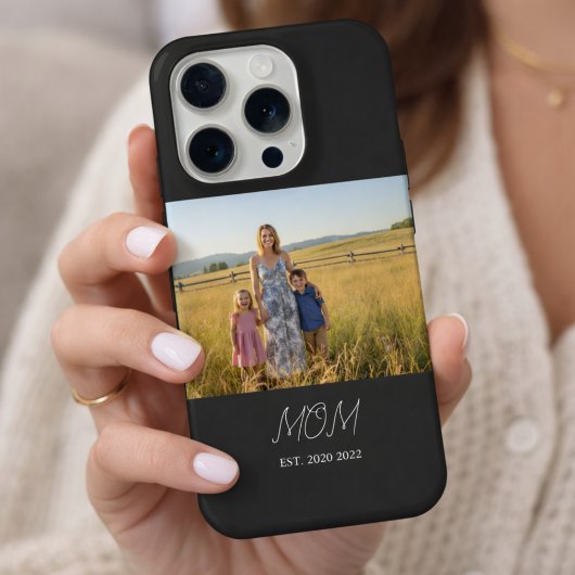 Black Mom Established Script Photo Case-Mate iPhone Hoesje