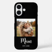 Black Mom Established Script Text and Photo Case-Mate iPhone Case (Achterkant)