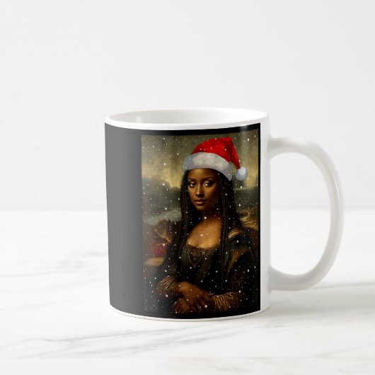 Black Mona Lisa African American Christmas Santa H Koffiemok (Rechts)