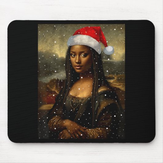 Black Mona Lisa African American Christmas Santa H Muismat (Voorkant)