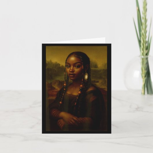 Black Mona Lisa Afro African American Melanin Blac Kaart (Voorkant)