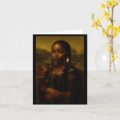 Black Mona Lisa Afro African American Melanin Blac Kaart (Gele Bloem)