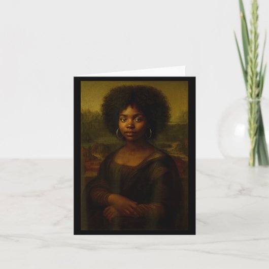 Black Mona Lisa Afro African American Melanin Blac Kaart (Voorkant)