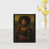 Black Mona Lisa Afro African American Melanin Blac Kaart (Gele Bloem)