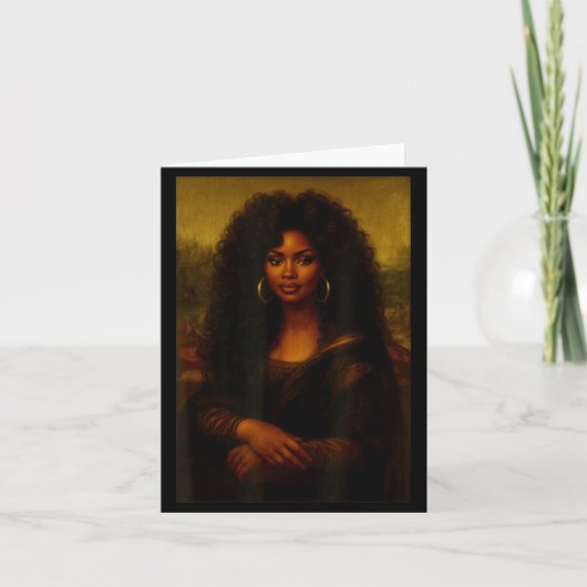 Black Mona Lisa Afro African American Melanin Blac Kaart (Voorkant)