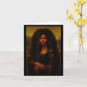 Black Mona Lisa Afro African American Melanin Blac Kaart (Gele Bloem)