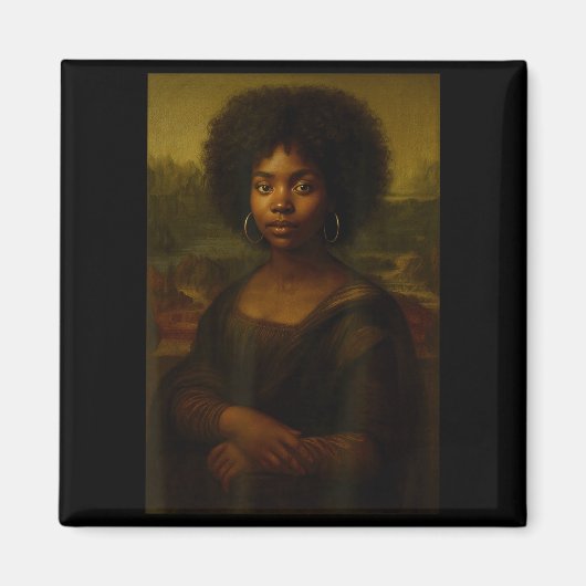 Black Mona Lisa Afro African American Melanin Blac Magneet (Voorkant)