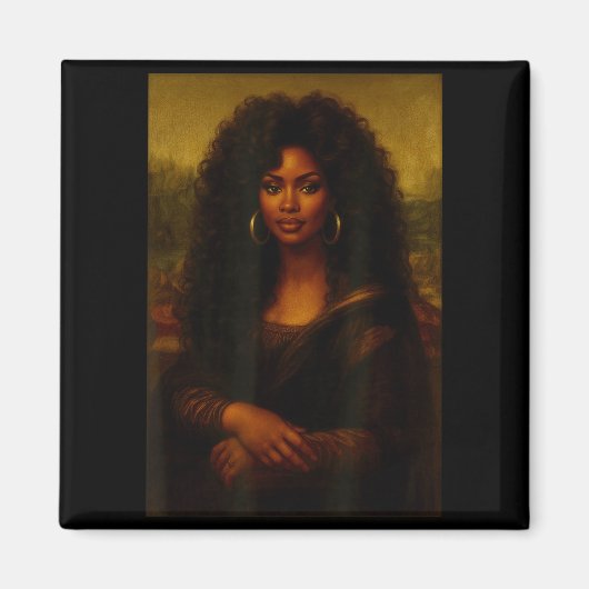 Black Mona Lisa Afro African American Melanin Blac Magneet (Voorkant)