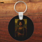 Black Mona Lisa Afro African American Melanin Blac Sleutelhanger (Voorkant)