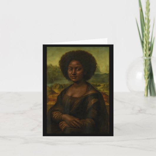 Black Mona Lisa Afro African Melanin Black History Kaart (Voorkant)