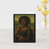 Black Mona Lisa Afro African Melanin Black History Kaart (Gele Bloem)