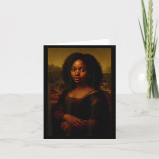 Black Mona Lisa Afro African Melanin Black History Kaart (Voorkant)