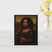Black Mona Lisa Afro African Melanin Black History Kaart (Gele Bloem)