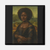 Black Mona Lisa Afro African Melanin Black History Magneet (Voorkant)