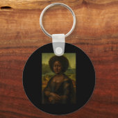 Black Mona Lisa Afro African Melanin Black History Sleutelhanger (Voorkant)
